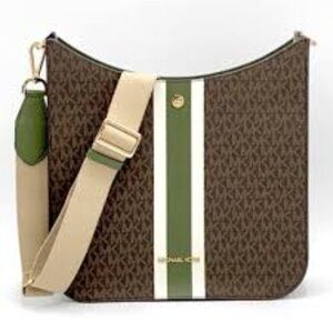 Michael Kors Briley Messenger Black and Green Shoulder Bag